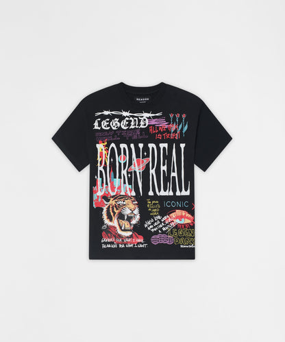 Kids Born Real Short Sleeve Tee - Black | Reason Clothing Everyday