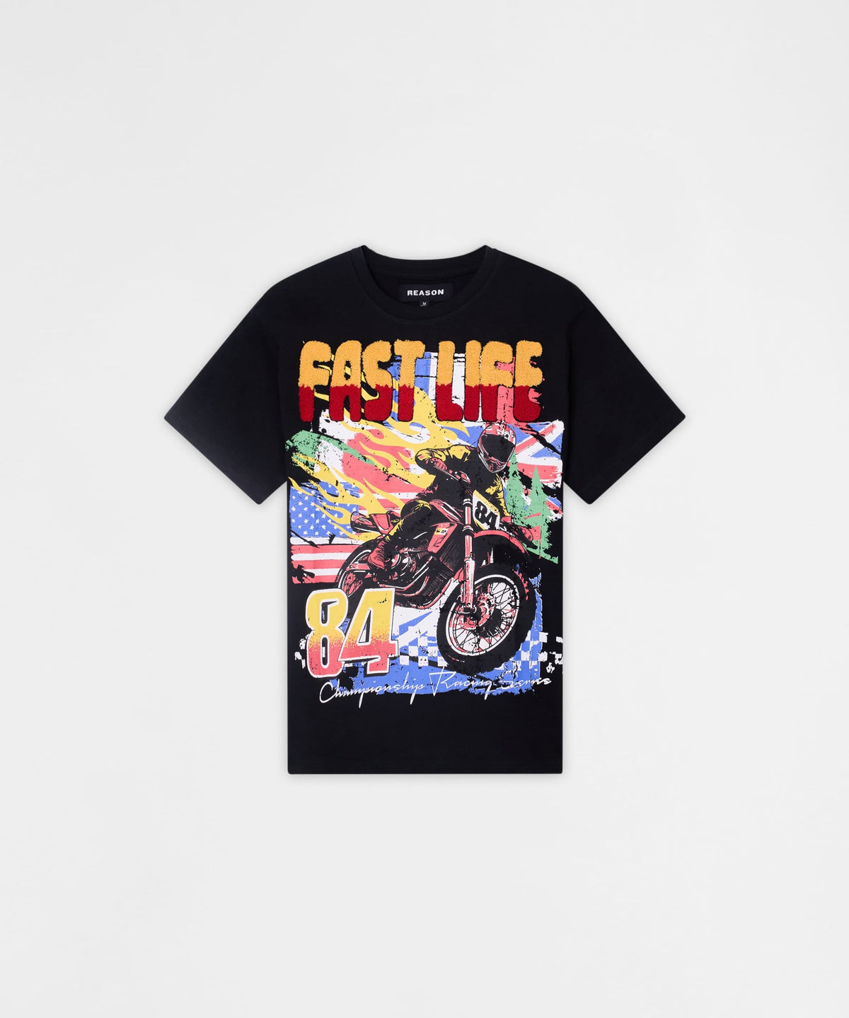 Fast Life Kids Chenille Patched Short Sleeve Tee - Black | Reason Clothing Exclusive