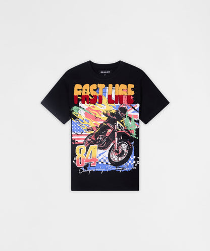 Fast Life Kids Chenille Patched Short Sleeve Tee - Black | Reason Clothing Exclusive