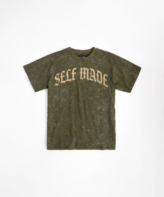 Kids Self Made Self Paid Short Sleeve Tee - Olive Green | Reason Clothing New
