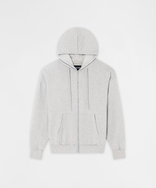 Essential Boxy Fit Zip Up Hoodie - Heather Grey | Reason Clothing Essential