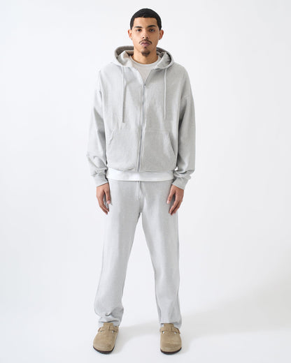 Essential Boxy Fit Zip Up Hoodie - Heather Grey | Reason Clothing Essential