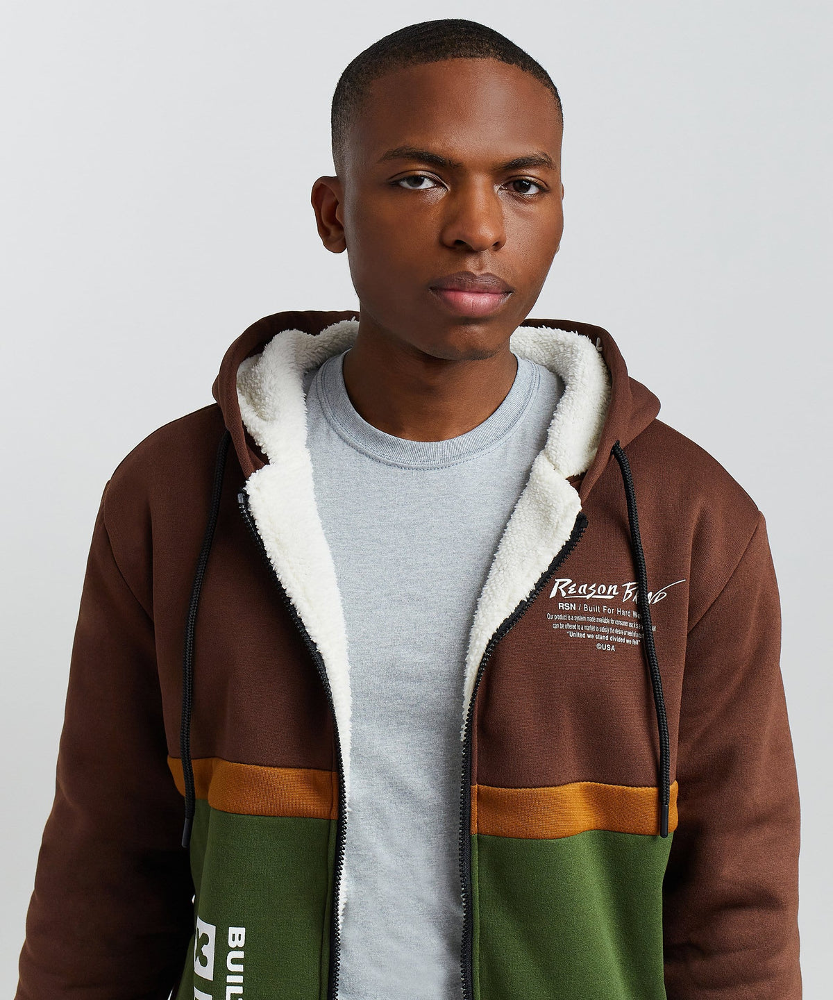 Ryan Zip Up Sherpa Hoodie | Reason Clothing Latest