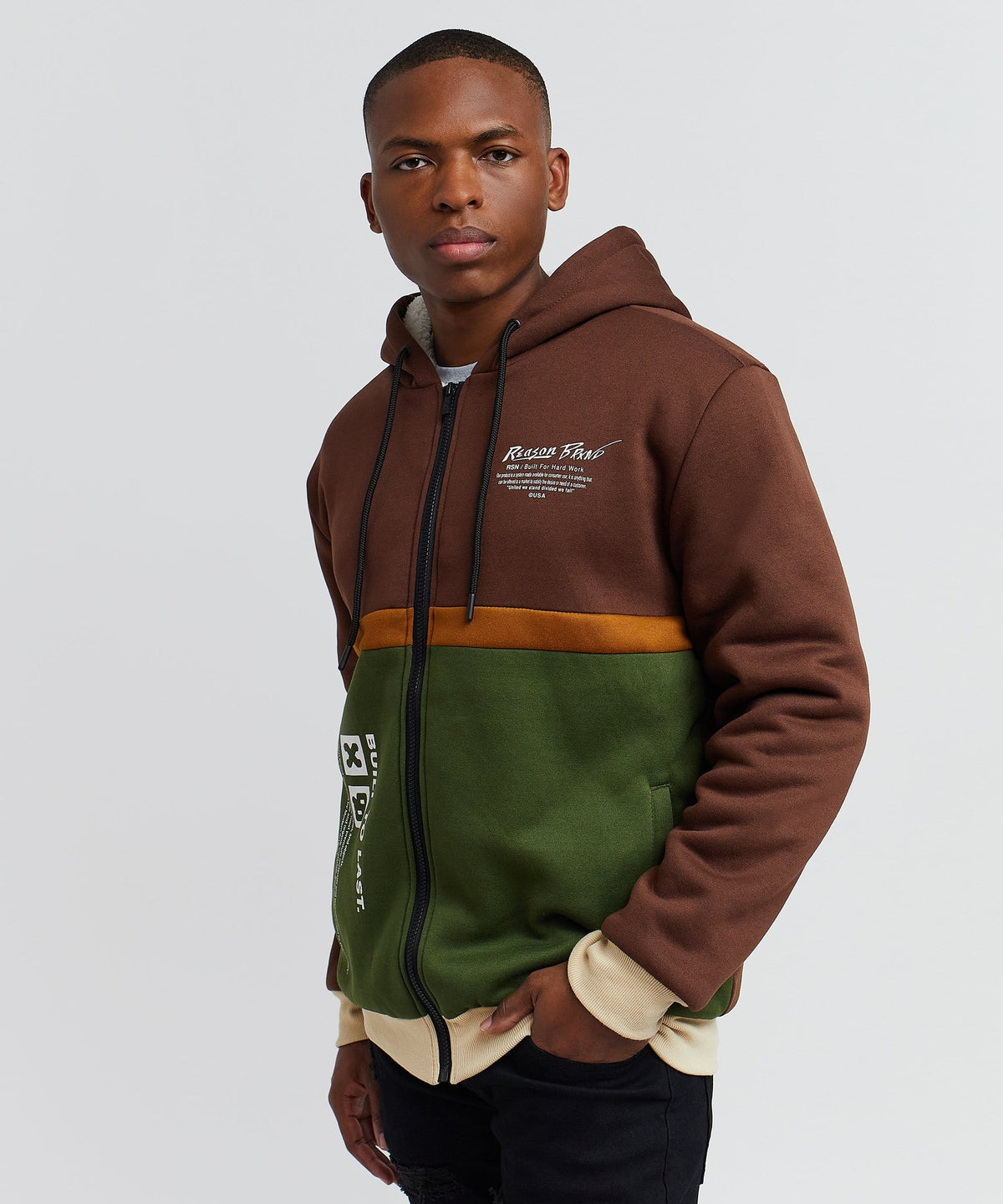 Ryan Zip Up Sherpa Hoodie | Reason Clothing Latest