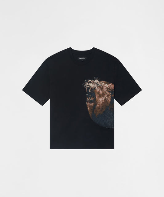 King's Roar Tapestry Short Sleeve Tee - Black | Reason Clothing Value