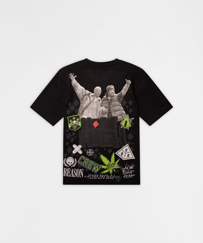 How High Crew Embroidered Short Sleeve Tee - Black | Reason Clothing Top Pick