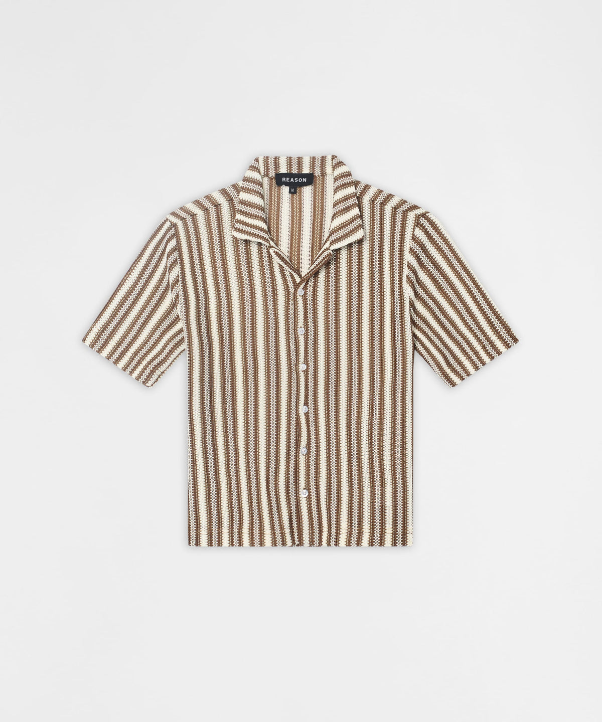 Knitted Button Down Shirt - Brown | Reason Clothing Recommended