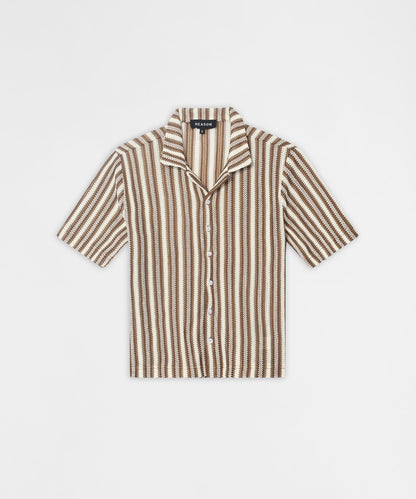 Knitted Button Down Shirt - Brown | Reason Clothing Recommended