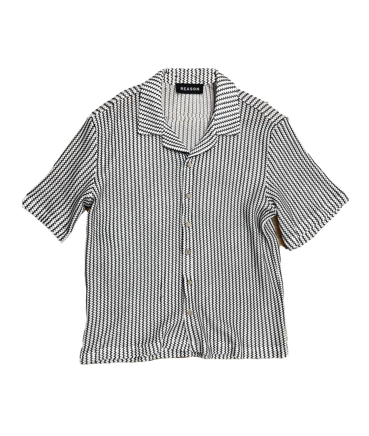 Stripes Black and White Knit Shirt | Reason Clothing New