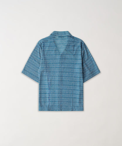 Textured Streamlined Button Down Shirt - Blue | Reason Clothing Discount