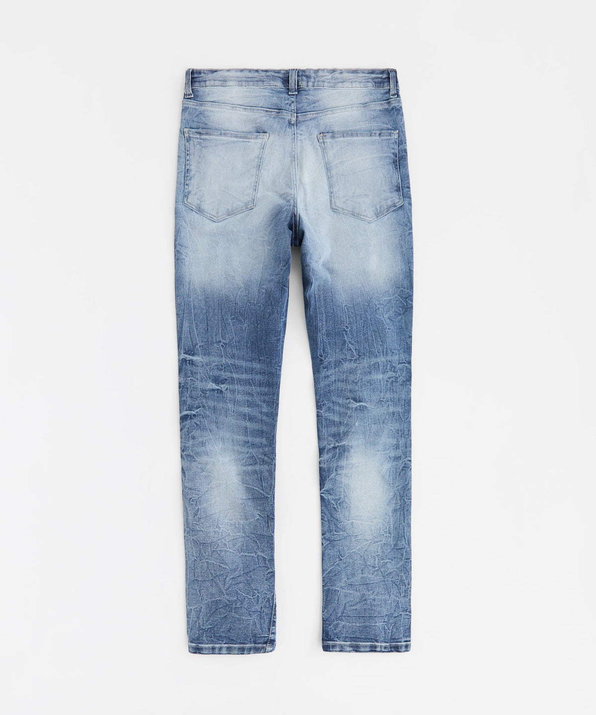 Wrinkled Wash Distressed Skinny Jeans - Medium Blue | Reason Clothing Exclusive