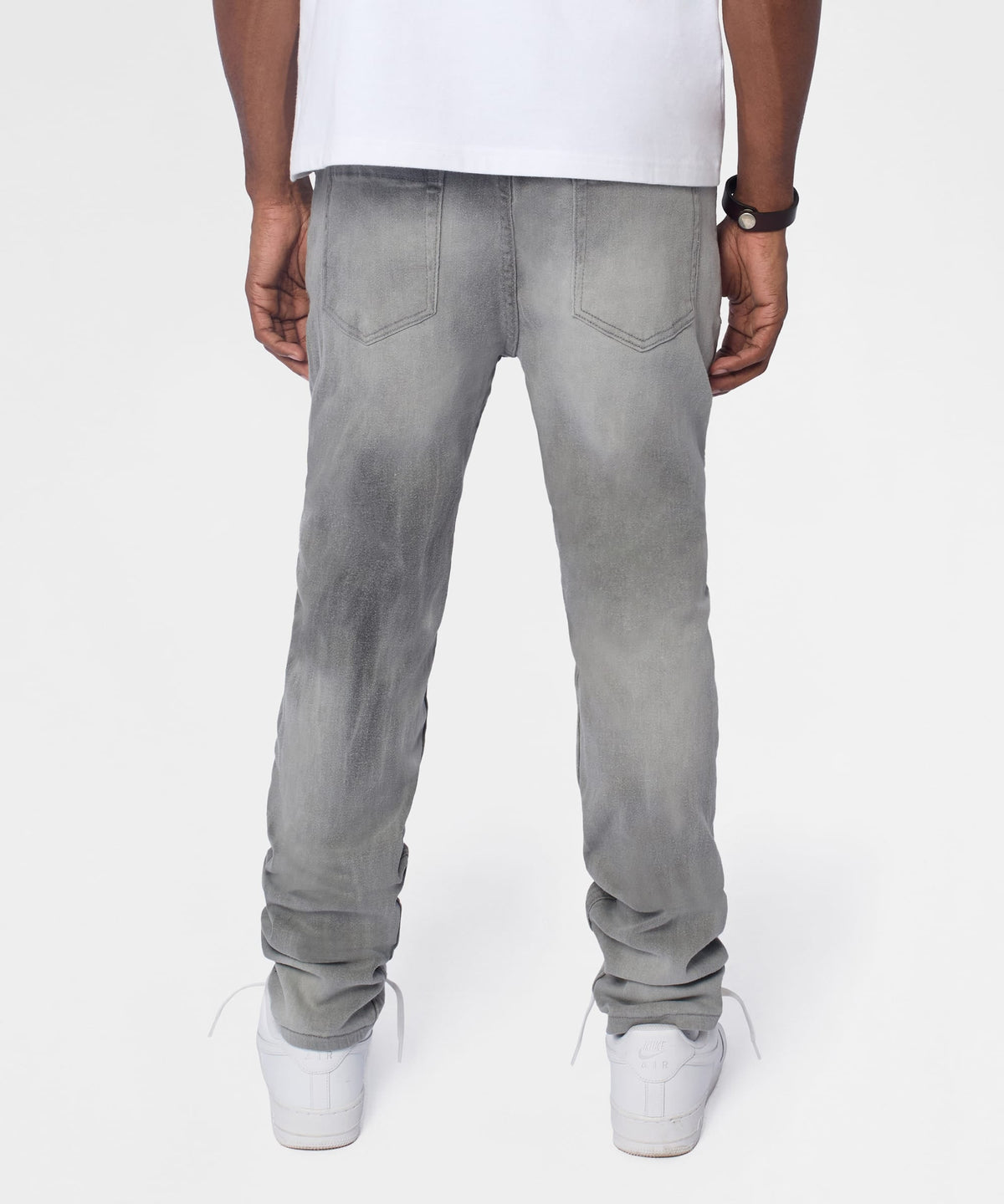 Floral Rhinestone Distressed Skinny Jeans - Grey | Reason Clothing Classic
