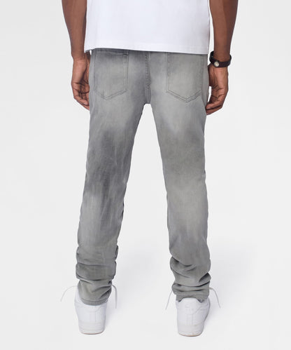 Floral Rhinestone Distressed Skinny Jeans - Grey | Reason Clothing Classic