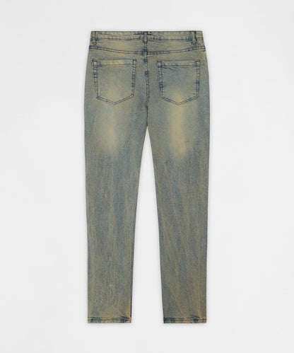 Ladder Distressed Studded Skinny Jean - Blue | Reason Clothing Everyday