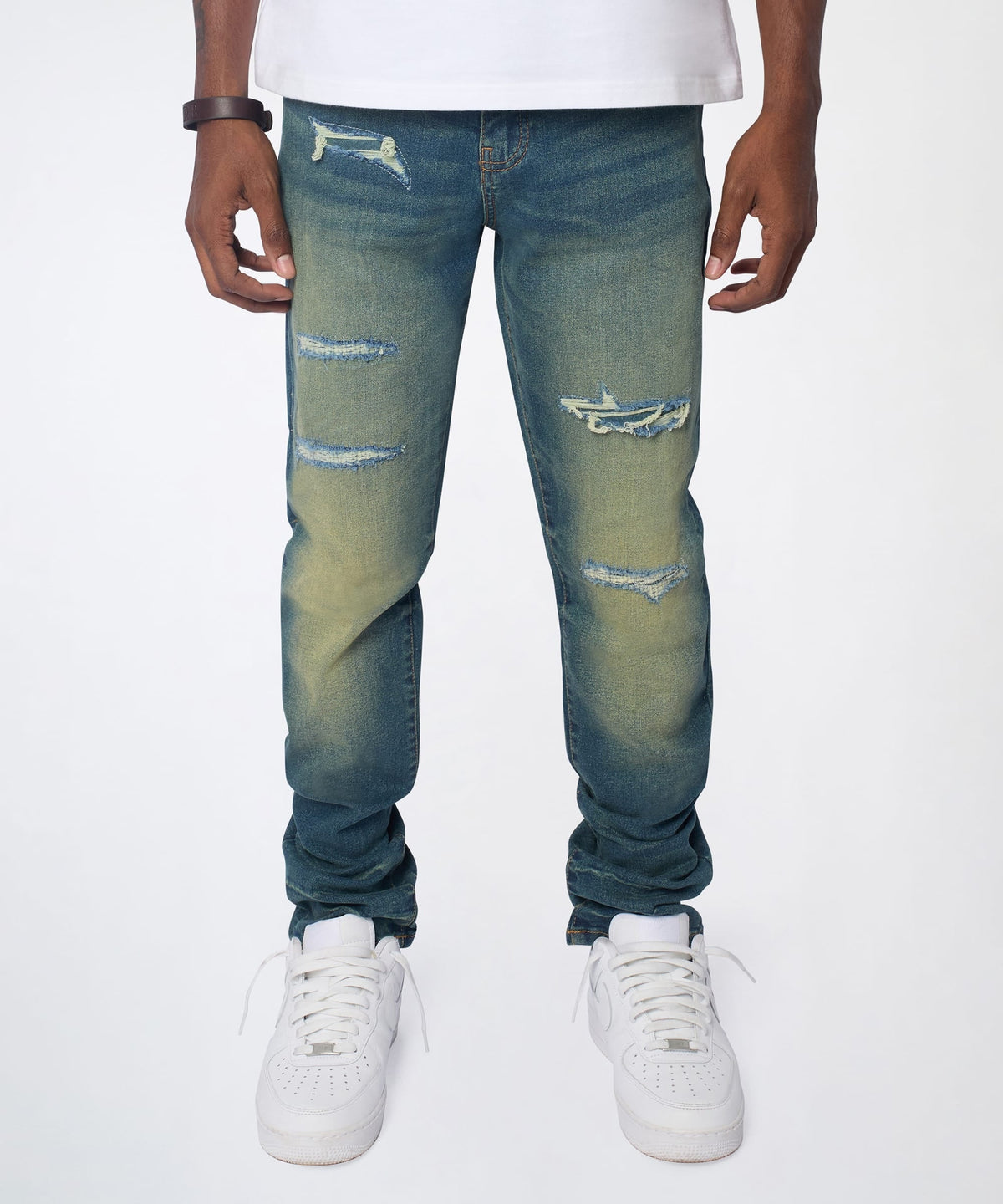 Everyday Distressed Skinny Jeans - Vintage Blue | Reason Clothing Trending