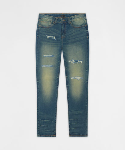 Everyday Distressed Skinny Jeans - Vintage Blue | Reason Clothing Trending