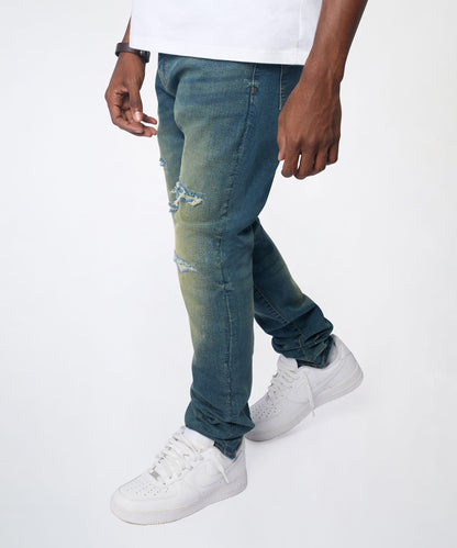 Everyday Distressed Skinny Jeans - Vintage Blue | Reason Clothing Trending
