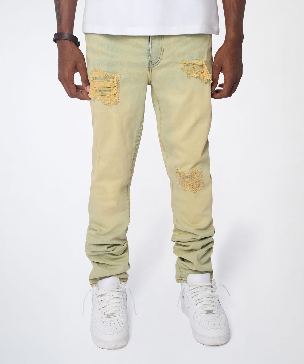 Mended Distressed Skinny Jeans - Light Blue | Reason Clothing Recommended