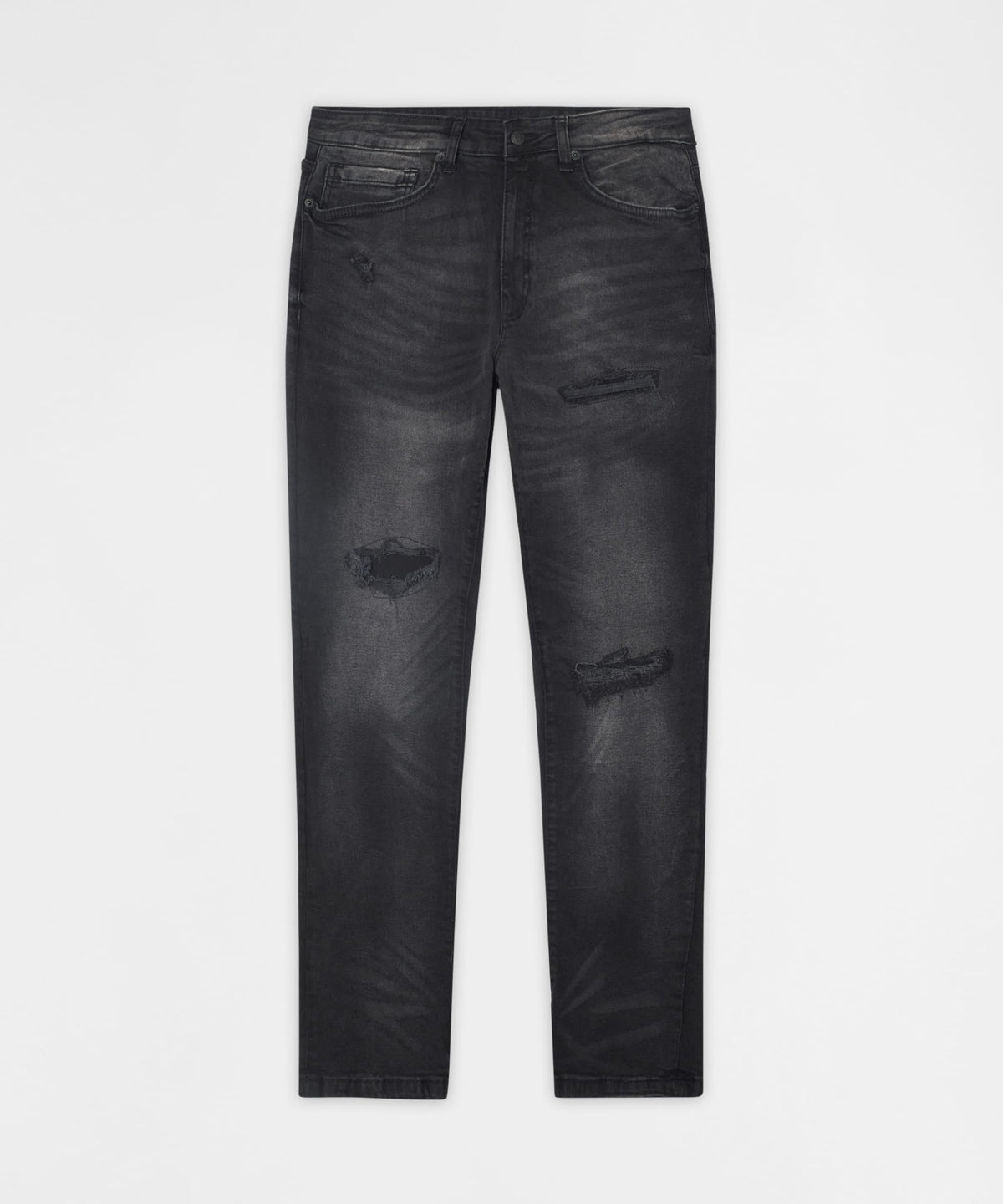 Midnight Distressed Skinny Jeans - Black | Reason Clothing Discount