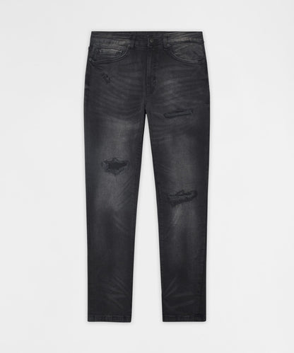 Midnight Distressed Skinny Jeans - Black | Reason Clothing Discount