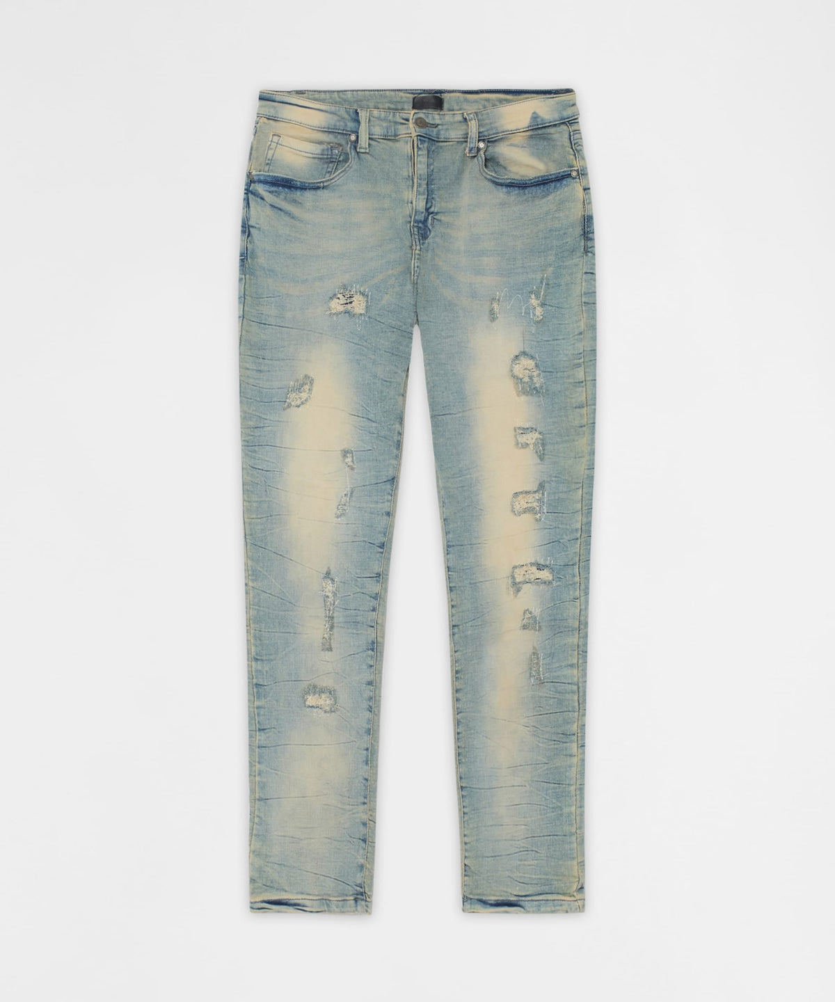 Vintage Distressed Skinny Jeans - Light Blue | Reason Clothing Discount