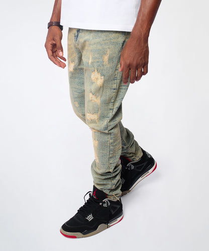 Vintage Distressed Skinny Jeans - Light Blue | Reason Clothing Discount