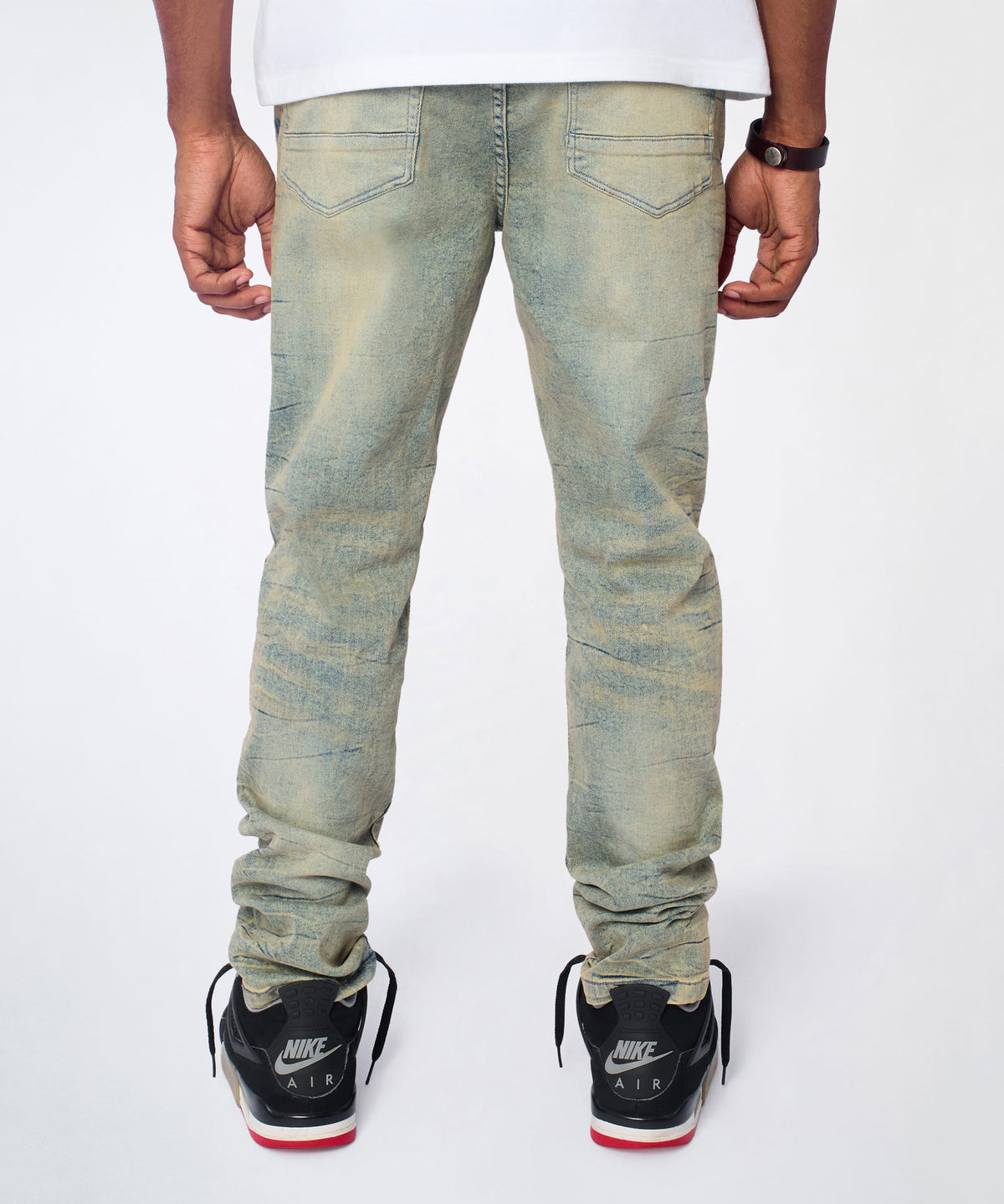 Vintage Distressed Skinny Jeans - Light Blue | Reason Clothing Discount