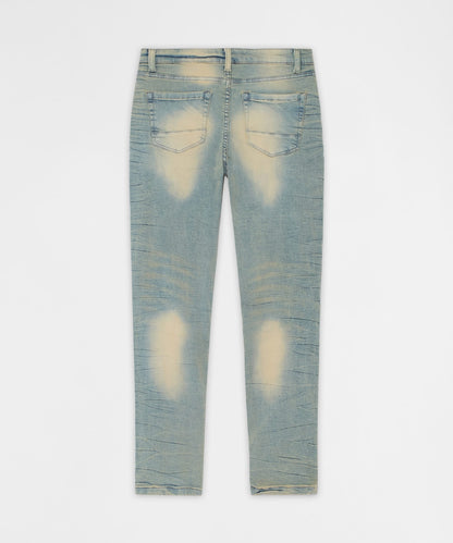 Vintage Distressed Skinny Jeans - Light Blue | Reason Clothing Discount