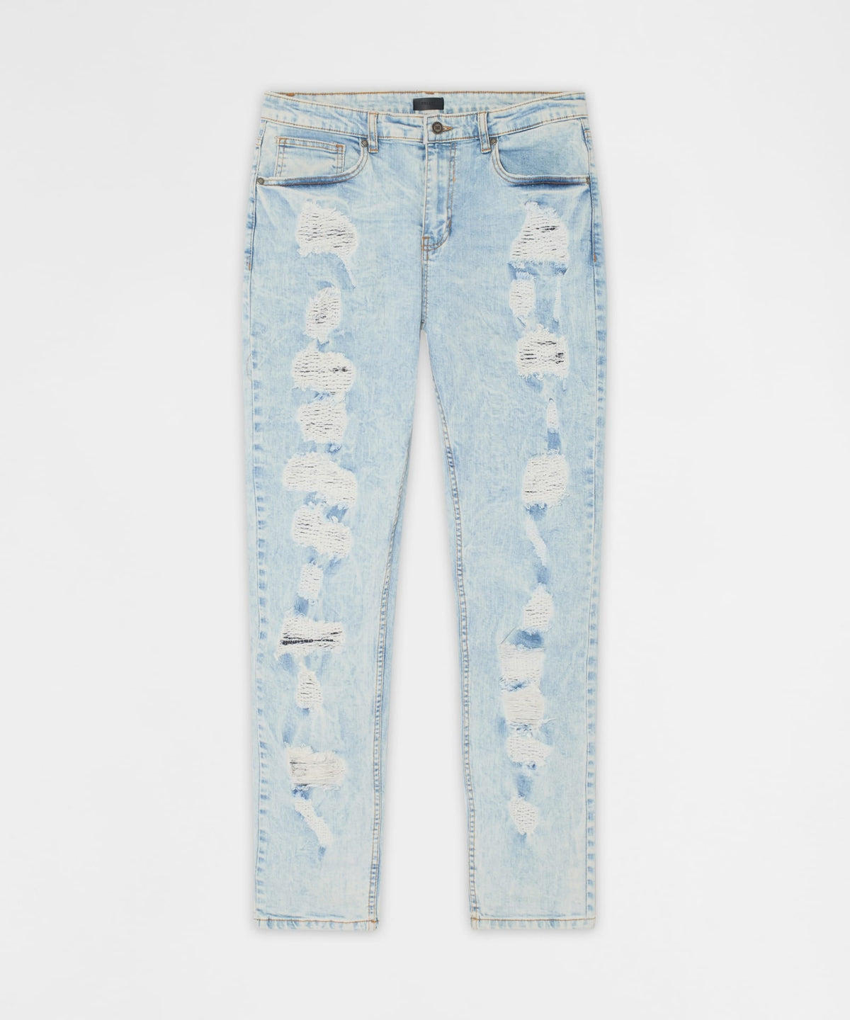 Light Wash Distressed Skinny Jeans - Light Blue | Reason Clothing Everyday