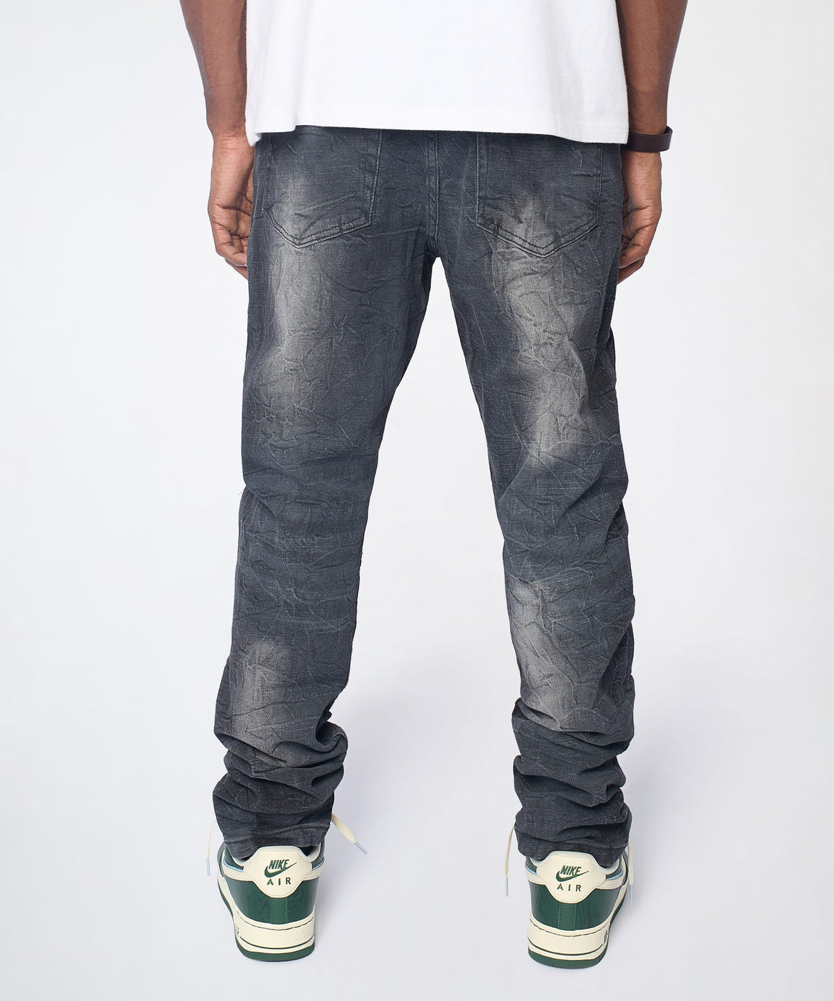 Crinkle Wash Distressed Skinny Jeans - Black | Reason Clothing Essential