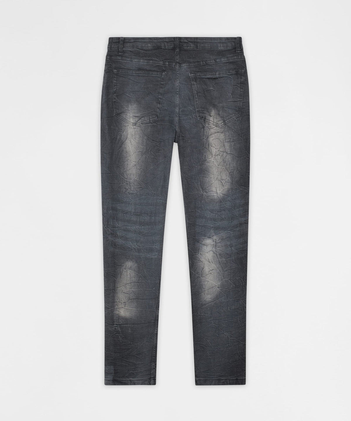 Crinkle Wash Distressed Skinny Jeans - Black | Reason Clothing Essential