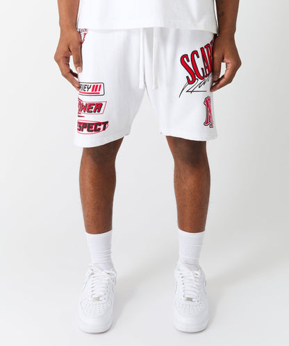 Scarface Applique Racing Short - White | Reason Clothing Discount