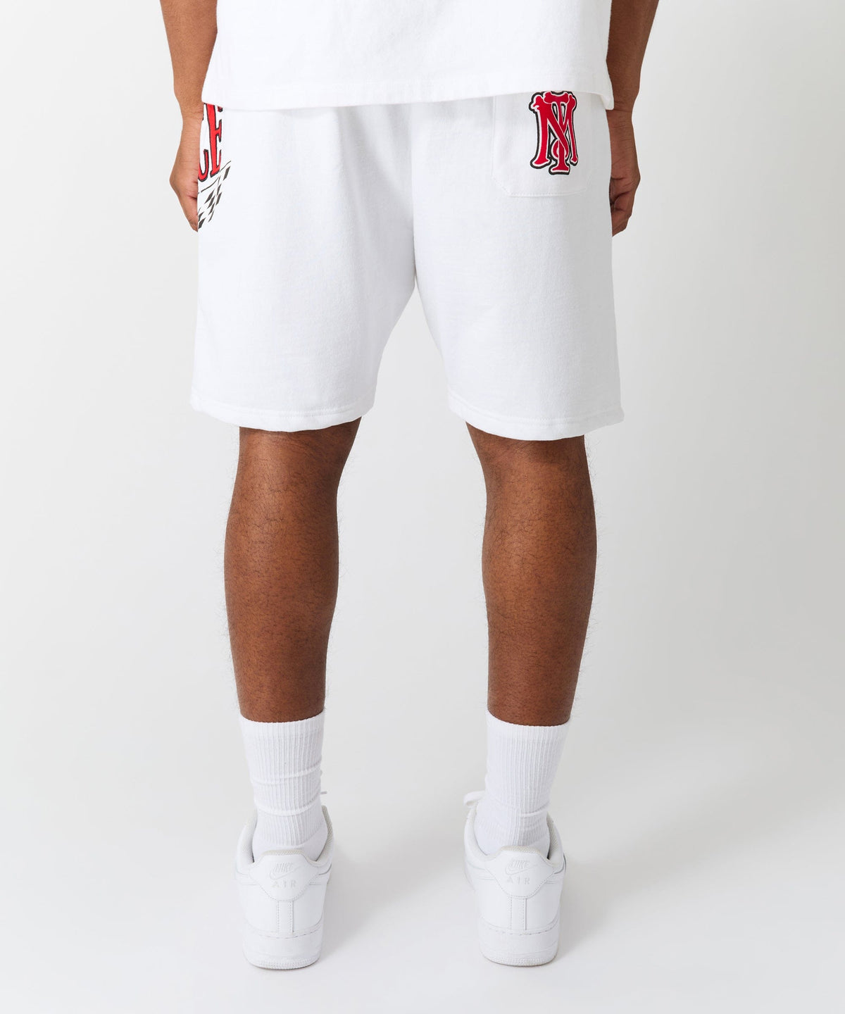 Scarface Applique Racing Short - White | Reason Clothing Discount