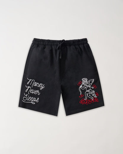 Plus Size Paper Chaser Embroidery Shorts - Black | Reason Clothing Trending