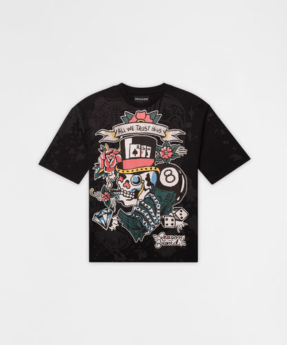 Monocle Rhinestone Tee - Black | Reason Clothing Latest