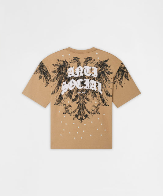 Mindset Applique Washed Short Sleeve Tee - Khaki | Reason Clothing Sale