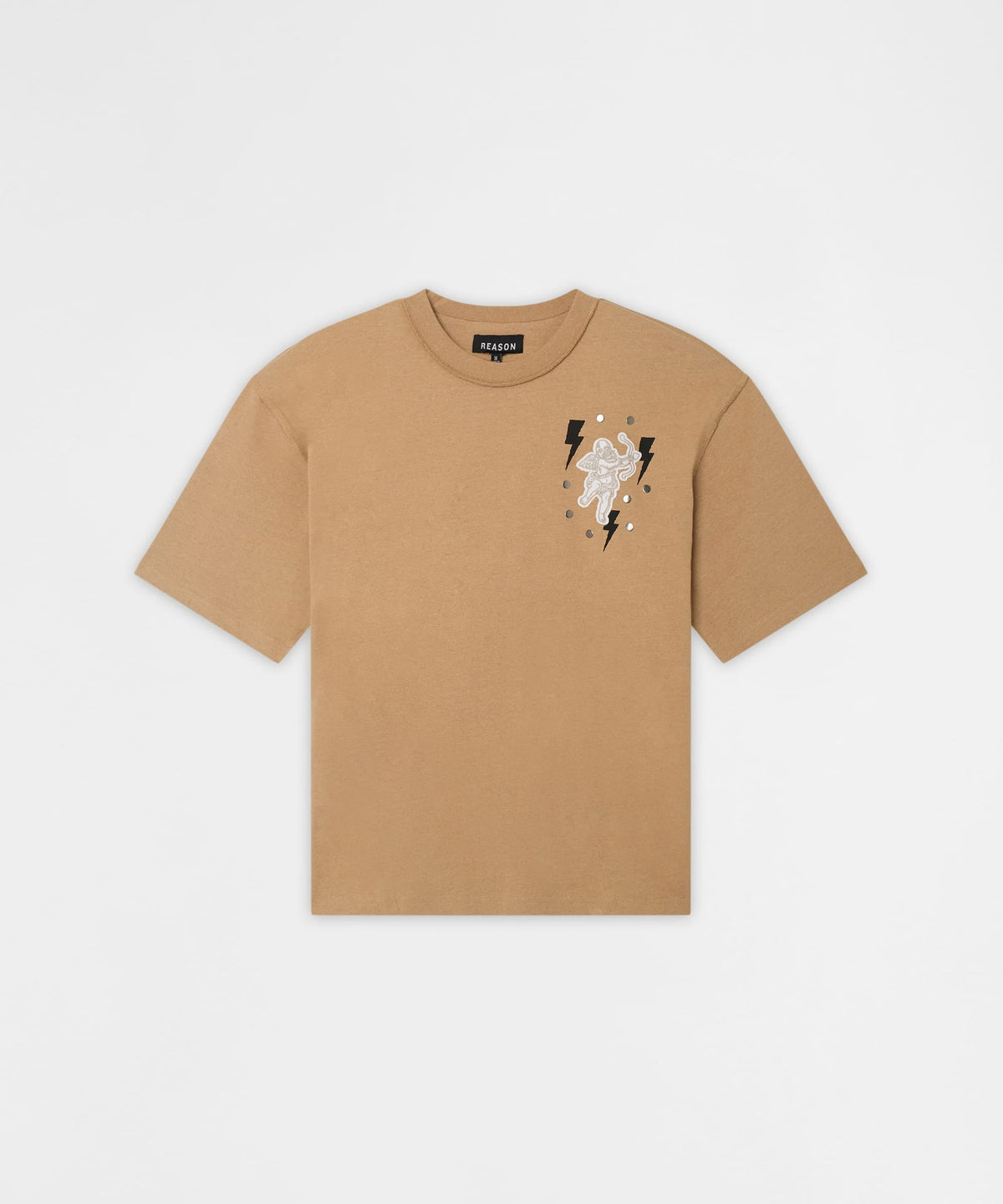 Mindset Applique Washed Short Sleeve Tee - Khaki | Reason Clothing Sale