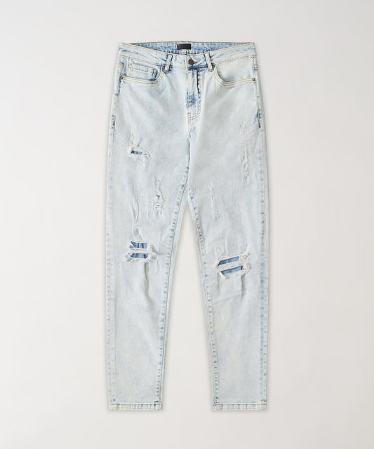 Ice Distressed Skinny Jeans - Blue | Reason Clothing Sale