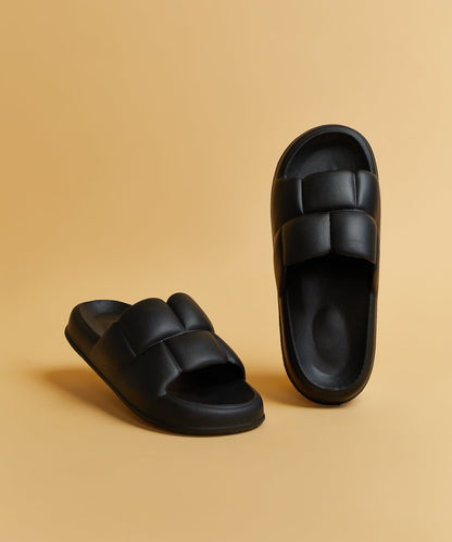Weave Padded Slides - Black | Reason Clothing Recommended