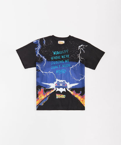 Back To The Future Roads Tee - Black | Reason Clothing Sale