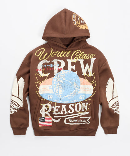 Kids World Class Crew Hoodie - Brown | Reason Clothing Smart Buy