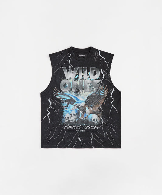 Kids Wild Ones Muscle Tee - Black | Reason Clothing Essential