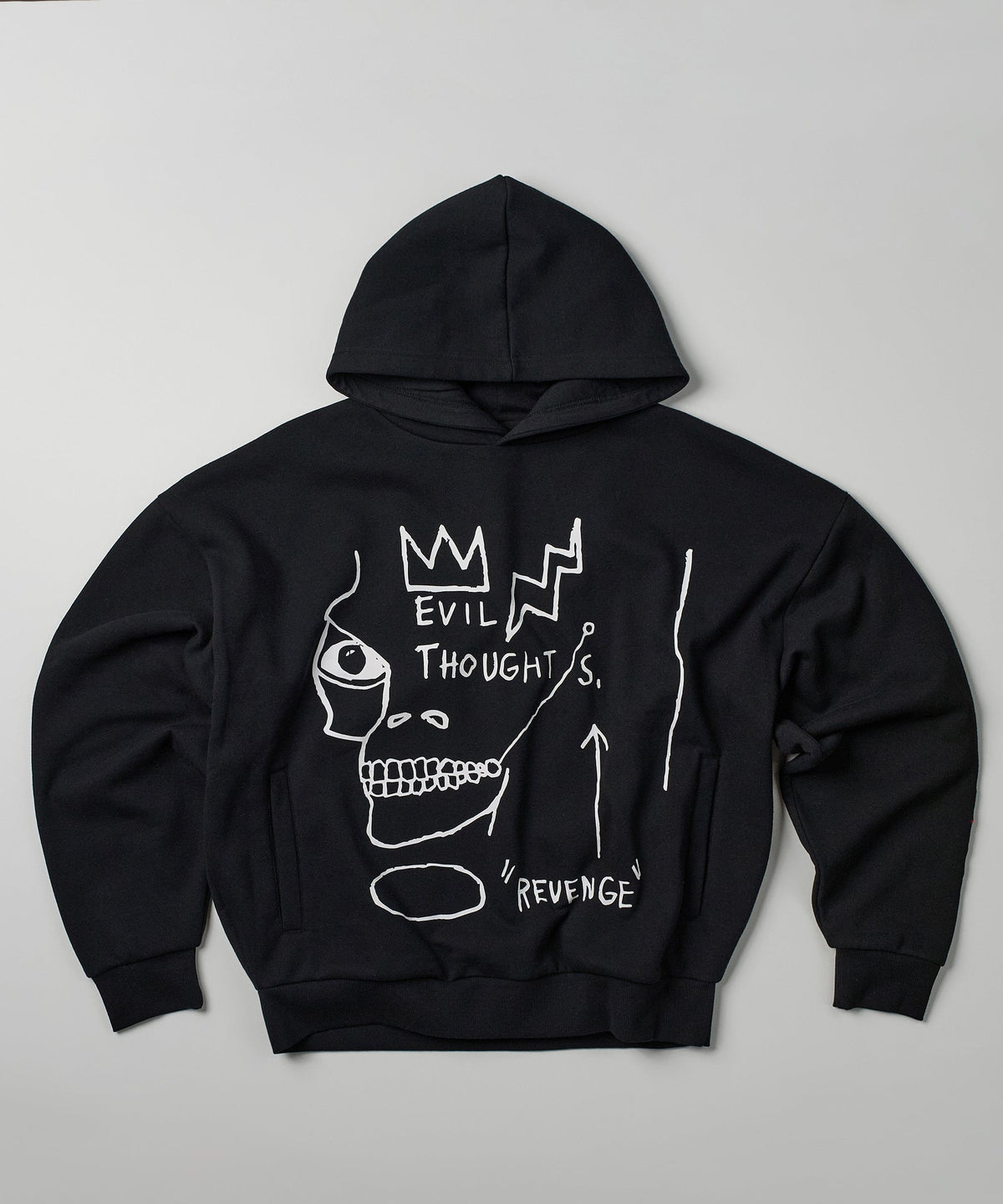 Plus Size Basquiat Evil Thoughts Hoodie - Black | Reason Clothing Recommended