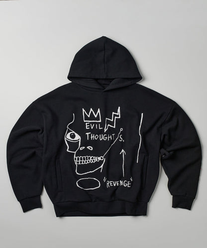 Plus Size Basquiat Evil Thoughts Hoodie - Black | Reason Clothing Recommended