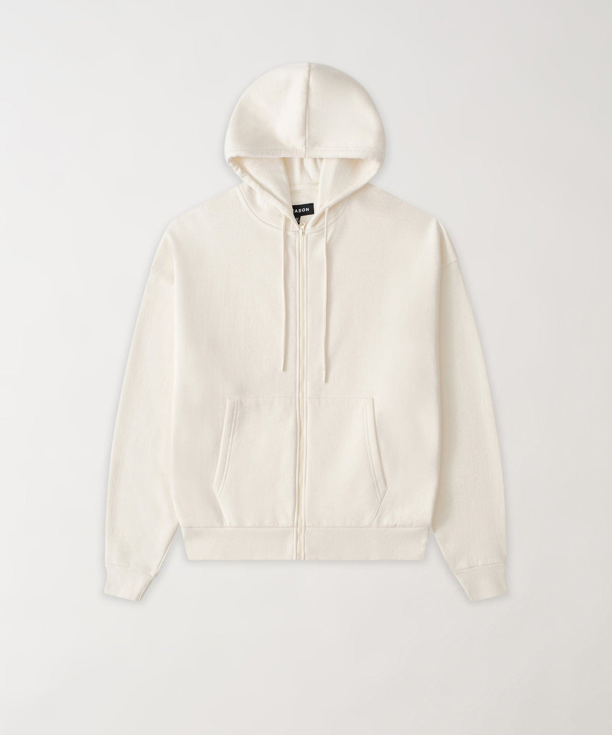 Essential Boxy Fit Zip Up Hoodie - Cream | Reason Clothing Popular