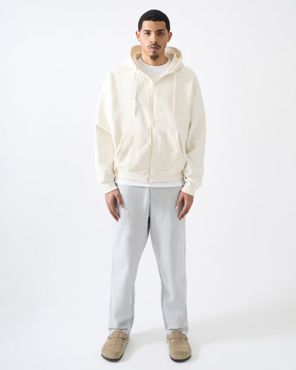 Essential Boxy Fit Zip Up Hoodie - Cream | Reason Clothing Popular