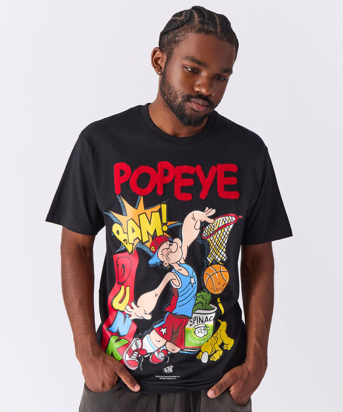 Popeye Applique Short Sleeve Tee - Black | Reason Clothing Classic