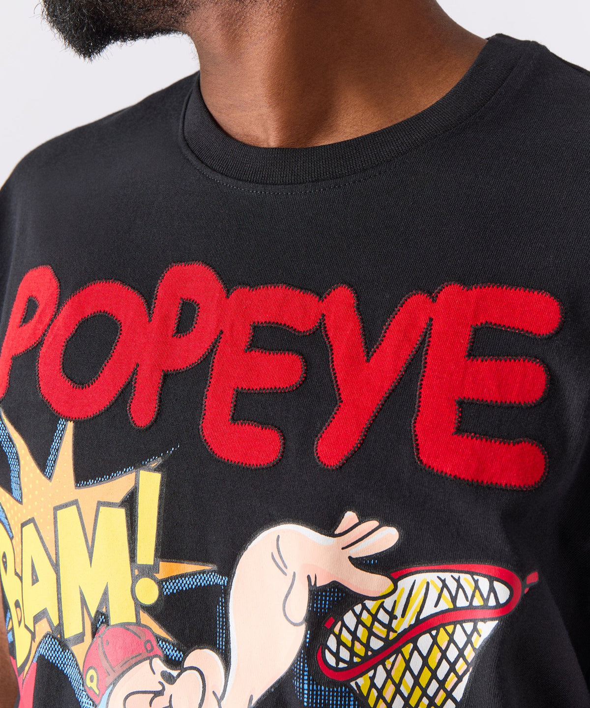 Popeye Applique Short Sleeve Tee - Black | Reason Clothing Classic