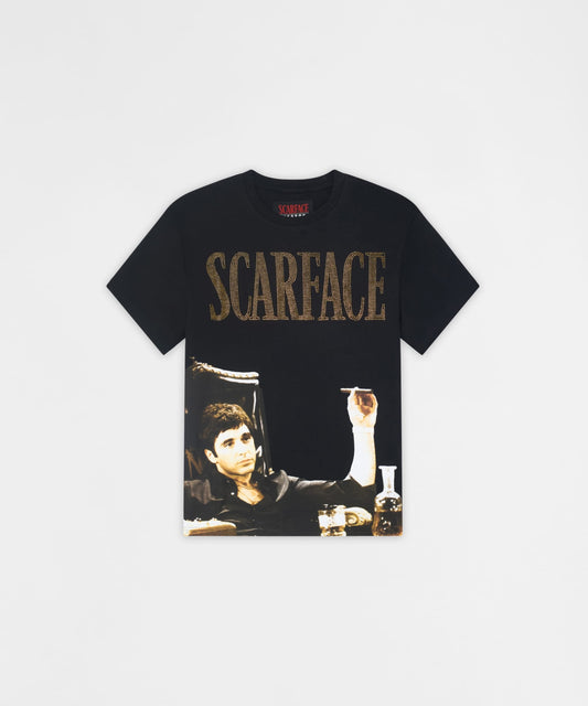 Scarface Rhinestones Short Sleeve Tee - Black | Reason Clothing Classic