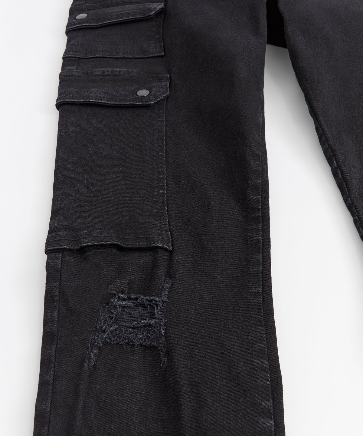 Classic Distressed Cargo Pants - Black | Reason Clothing Special Offer